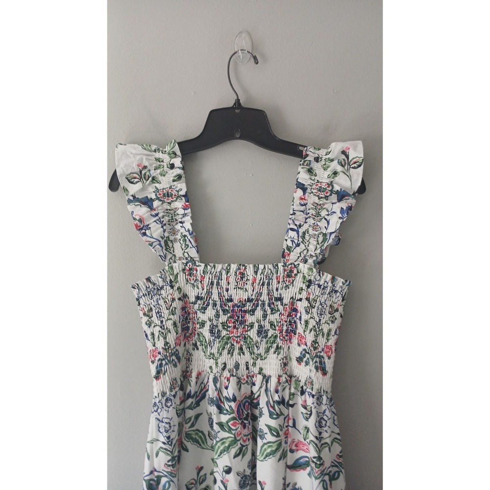 Anne Klein Women's Size Large Floral Smocked Midi Dress Flutter Sleeve NWT $139! - Picture 14 of 16